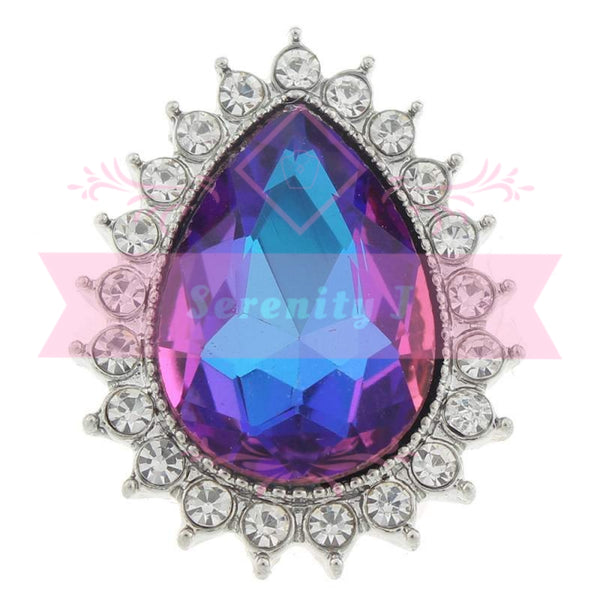 Large Teardrop Crystal Snap Charm - 2 Colours