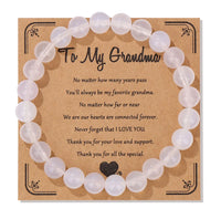 Natural Stone Family Themed Bead Bracelet - 3 sizes - 33 Options