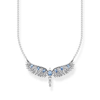 925 Sterling Silver Phoenix Wing Blue CZ Necklace/ Bracelet/ Set