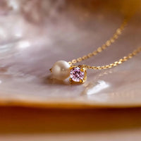 Stainless Steel Imitation Pearl/Birthstone Pendant Necklace - 12 Options