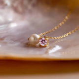 Stainless Steel Imitation Pearl/Birthstone Pendant Necklace - 12 Options