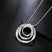 925 Sterling Silver Three Circle Necklace - 8 Lengths