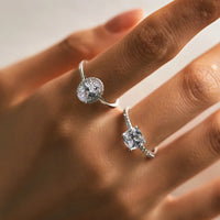 925 Sterling Silver Oval Geometric CZ Ring