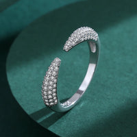 925 Sterling Silver Pointy Open CZ Adjustable Ring