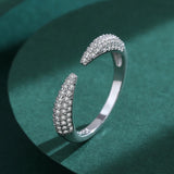 925 Sterling Silver Pointy Open CZ Adjustable Ring