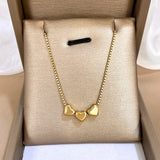 Stainless Steel Triple Heart Necklace - 3 Options