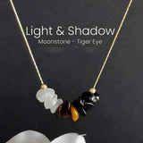 Fashion Moonstone Tiger Eye Black Agate Necklace