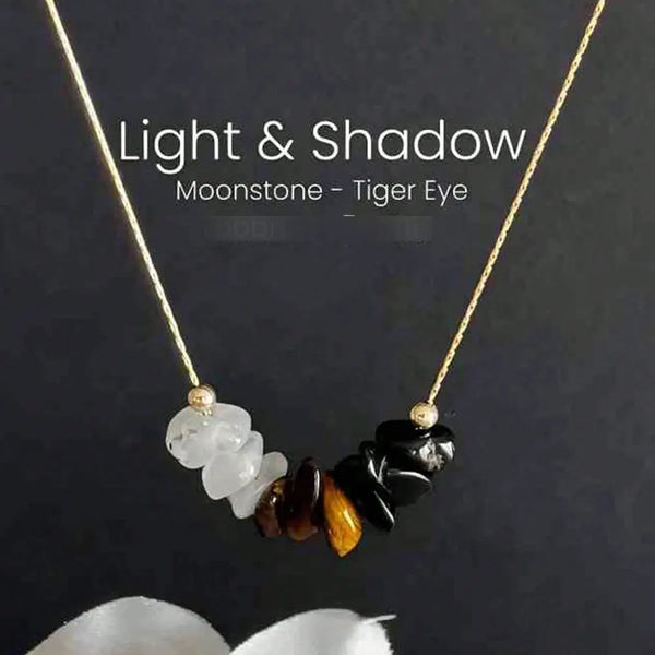 Fashion Moonstone Tiger Eye Black Agate Necklace