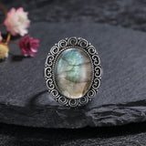 925 Sterling Silver Natural Labradorite Ring - 27 Options