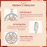 925 Sterling Silver Rose Gold Accent Tree of Life Hanging Charm