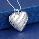 925 Sterling Silver Photo Heart Pendant - 6 Chain Lengths