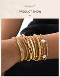 Stainless Steel Stackable Gold Plated Bracelet - 7 Options