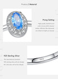 925 Sterling Silver Classic Elegant Oval Cubic Zirconia Ring - 6 Colours