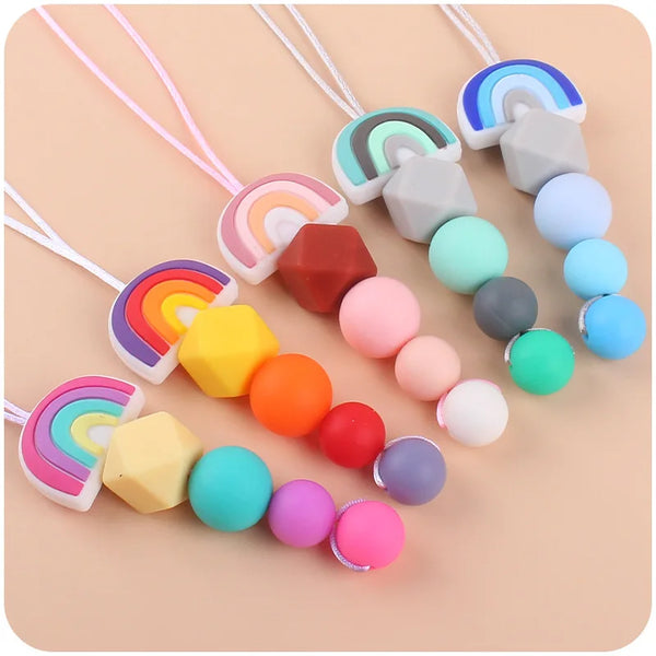 Food Grade Silicone Rainbow/Koala Bead Chew Necklace - 11 Options