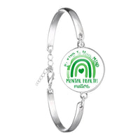 Glass 18mm Mental Health /Positivity Bracelet - 32 Options