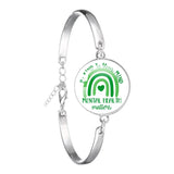 Glass 18mm Mental Health /Positivity Bracelet - 32 Options