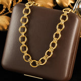 Stainless Steel Asymmetric Gold Colour Necklace - 9 Options