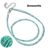 Fashion Faceted 2mm Natural Stone Bead Necklace - 31 Options
