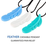 Silicone Feather Chew/Anxiety Necklace - 5 Colours