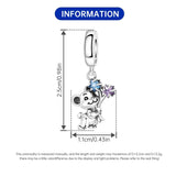 925 Sterling Silver Cub with Flowers Hanging Charm