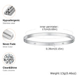 Stainless Steel Cubic Zirconia Classic CZ Bangle - 5 Options