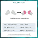925 Sterling Silver Colour Changing Rose Stud Earrings
