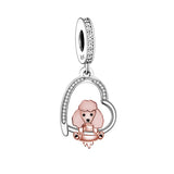925 Silver Love You Forever Dog Hanging Charm - 33 Options