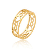 Stainless Steel Hollow Heart Ring - 2 Colours