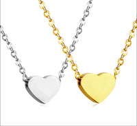 Stainless Steel Simple Small Pendant Necklace - 3 Colours - 10 designs