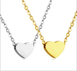 Stainless Steel Simple Small Pendant Necklace - 3 Colours - 10 designs