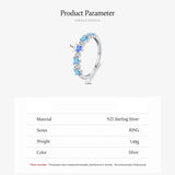 925 Sterling Silver Sea Blue CZ Heart Ring