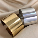 Stainless Steel Large Wide Cuff Bangle - 2 Colours