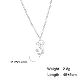 Stainless Steel Birth Flower Necklace - 2 Colours - 12 Options