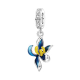 925 Sterling Silver Flower/Leaf Themed Hanging Charm - 25 Options