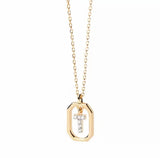 925 Sterling Silver CZ Plated Dainty Letter Necklace - 26 Options