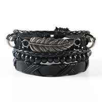 Multi Strand Leather Braided Bracelet - 23 Options