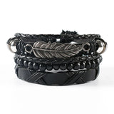 Multi Strand Leather Braided Bracelet - 23 Options