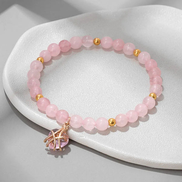 Natural Stone Heart Bracelet - 11 Options