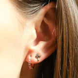 925 Sterling Silver Gold Plated Crystal Mushroom Stud Earrings - 2 Options