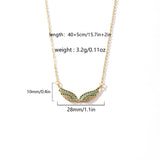 Stainless Steel Full Pave Angel Wing Necklace - 11 Options