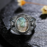 925 Sterling Silver Natural Labradorite Ring - 27 Options