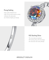 925 Sterling Silver Round Rainbow CZ Ring