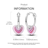 925 Sterling Silver Layered Pink Hearts Earrings