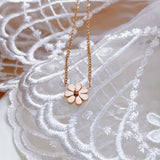 Stainless Steel Solid Daisy Necklace - 3 Colours