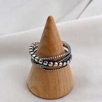 925 Sterling Silver Antique Effect Open Ring