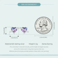 925 Sterling Silver Mystic Purple Heart Star Stud Earrings