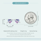 925 Sterling Silver Mystic Purple Heart Star Stud Earrings