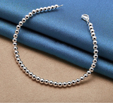925 Sterling Silver 4mm Bead Bracelet 16cm-23cm