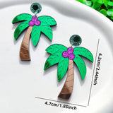 Fashion Acrylic Palm Tree Earrings - 2 Colours