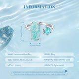 Fashion Amazonite Aquamarine Open Ring